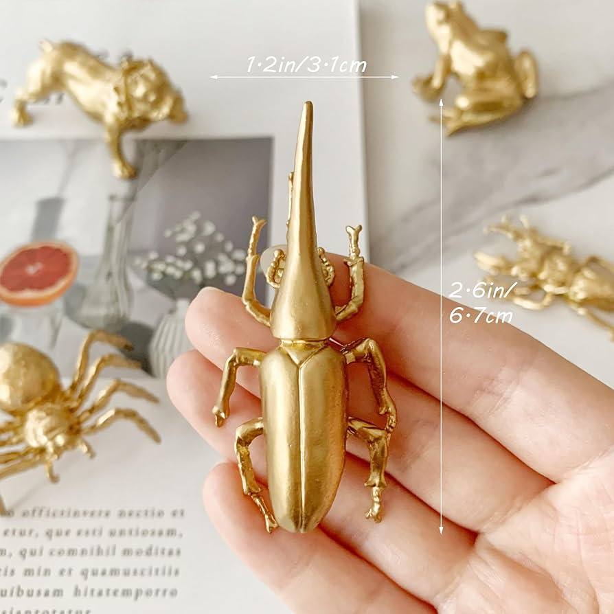 Amazon.co.jp: Pewery ゴールドミニヘラクレスカブトムシ置物